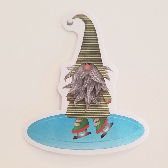 10/$10 Ice Skating Gnome Sticker - Picture 1 of 1